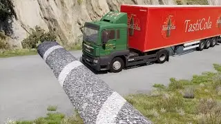 Trucks vs Massive Speed bump vs Potholes vs rocks #618 beamng drive live 4
