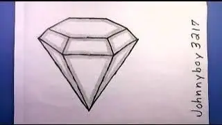 How to Draw a Diamond Easy Step by Step 💎✨️  Easiest Ever shape play button chain ring Rhombus