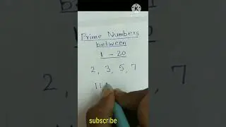 Prime Numbers //prime numbers 1 to 20 // 1 - 20 prime numbers