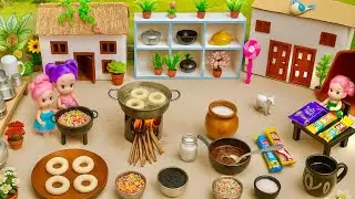 Miniature Chocolate Donuts Recipe | How to Make Donuts At Home | Donut | Miniature Village Cooking