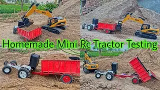 diy remote control new tractor with trolley and new excavator testing @MrPendujatt22 