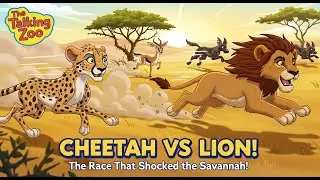 Cheetah 🐆 vs Lion 🦁 | The Race That Shocked the Savannah! | The Talking Zoo