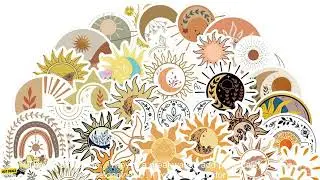 1005004816328600 10 30 50PCS Bohemian Moon Sun Flower Stickers Decals Decoration DIY Ph