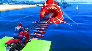 GTA 5 Epic Ragdolls | Spider-Shark vs SPIDERMAN ep.01 -S1 (Funny Moments)
