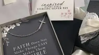 Sterling Silver Sideways Cross Necklace with Adjustable Rolo Chain and Faith Keepsake Card Gift