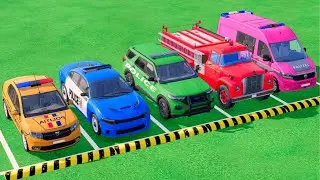 TRANSPORTING POLICE CARS, FIRE DEPARTMENT, AMBULANCE VEHICLES WITH TRUCKS ! Farming Simulator 22 #38