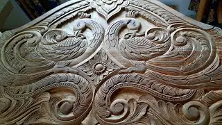 shortvideo wood carving peacock UP wood art