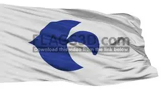 Isolated Settsu city flag, prefecture Osaka, Japan