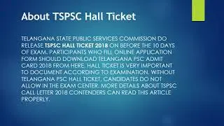 TSPSC Hall Ticket 2018: Check Telangana State PSC Exam Admit Cards