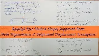 Rayleigh Ritz Method - Simply Supported beam using Trigonometric & Polynomial Approximation