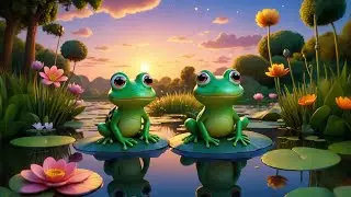 Two Little Froggies Say Goodnight | Bedtime Song for Kids | Lullaby Nursery Rhyme for Toddlers