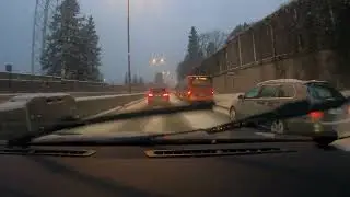 A typical drive home from work in Oslo in the winter-time | Norway 4K
