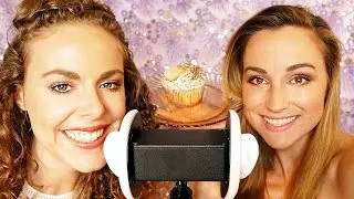 Double ASMR Wet Mouth Sounds & Eating Cupcakes! Binaural Ear to Ear Whisper, 3Dio Lip Smacking