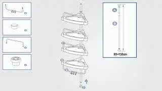 Duschregal, 85-305 cm h&ouml;henverstellbar, Badregal mit 4 Tabletts, Duschecke, , wei&szlig; BCB001A