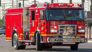 *NEW PIERCE* LACoFD Engine 18 Responding 