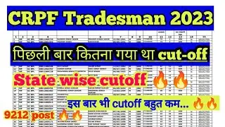 crpf tradesman previous year cutoff 🔥 | crpf tradesman cutoff 🔥|crpf cutoff 🔥🔥|crpf bharti |