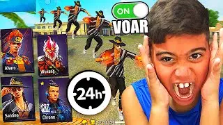 24 HORAS TROLLANDO MEU IRM&Atilde;OZINHO USANDO OS PERSONAGENS MAIS APEL&Otilde;ES DO FREE FIRE!
