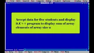 Accept data for five students and display it C++ program to display sum of array elements of array n