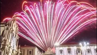 Catania 3 Febbraio 2026 Spettacolo Pirotecnico notturno realizzato dalla Ditta VACCALLUZZO EVENTS 4K