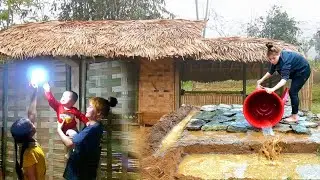 Single mom builds water system and installs electricity for her new home alone
