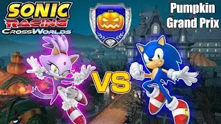 Sonic Racing CrossWorlds - Pumpkin Grand Prix (Sonic Speed) - Blaze VS Sonic