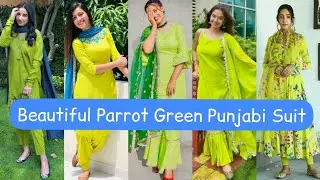 Beautiful Parrot Green Punjabi Suit || Light Green Punjabi Suit || Parrot Green Colour Punjabi Suit