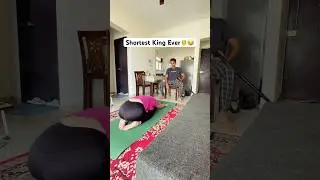 King who can&rsquo;t speak🤴😂 | Happy Yoga Day🇮🇳 #shortvideo #husbandwife #funny