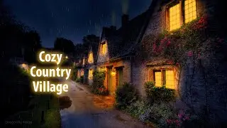 Cozy Country Village ☔ ASMR Ambience (rain, wind chimes, rustling leaves, wind)