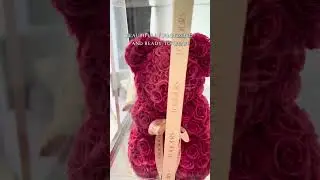 Pink Floral Bear Knocking at Doorstep | 200 Roses | Eternal Flower | Preserved Flowers