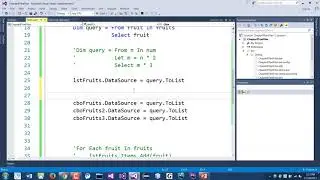 Visual Basic Programming - ComboBox, DataGridView Controls, LINQ