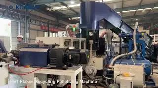 PET flakes KCP100 cutter compactor pelletizing system plastic recycling ♻️ machine from KiTech