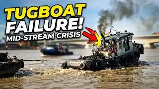 Tugboat Engine Problem at Chao Phraya River #Tugboat #EngineProblem #ChaoPhrayaRiver