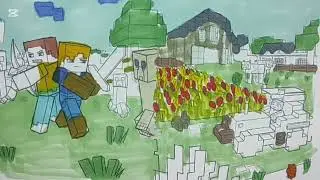 Relaxing Minecraft Coloring Page I Art with Jane I NCSMusic #drawing #satisfying #painting