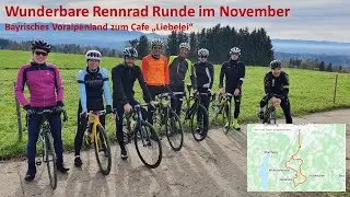 Wunderbare Rennrad Runde im November - Bayrische Voralpen zum Cafe Liebelei