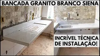 Bancada e tanque flutuantes Granito Branco Siena! Incr&iacute;vel t&eacute;cnica de instala&ccedil;&atilde;o! Servi&ccedil;o top!