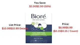 Bior&eacute; Daily Make Up Removing Cloths, Facial Cleansing Wipes