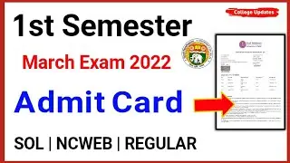 Du sol First Semester Exam Admit Card 2022 | SOL first Semester OBE Admit Card March 2022