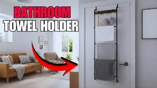 Over The Door Towel Rack with Hooks &ndash; 5 Tier Bathroom Organizer for Towels & Accessories