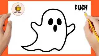 Jak narysować ducha kawaii | Rysunki Halloween | Łatwe Rysunki