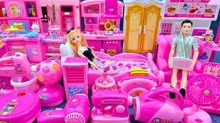 12 Minutes Satisfying with Unboxing BarbiePrincess Pink Bedroom, Rock Bed Play Set Review Toys｜ASMR