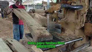 Operator handal👍jalankan 2 bansawmill sekaligus.sawmill kayu jati perhutani Blora p 150,Wood working