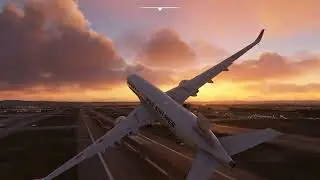 Golden Hour Drama: Japan Airlines' Airbus A350-900 Takes to the Misty Skies