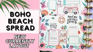 PLAN WITH ME | BOHO BEACH JULY CURRENTLY PAGE | THE HAPPY PLANNER