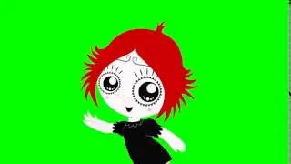 Ruby Waving - Ruby Gloom - Green Screen