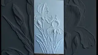 DIY Flower Plaster Art On Canvas 3D Flower Texture #walldecor #craft #shorts  #trendingsh #viral