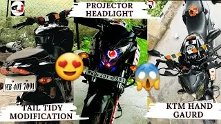 NS 200 MODIFICATION 😍🔥❤️ Ktm Hand guard Install 😍 Tail Tidy Modification 😱 #ns200modified #handguard