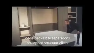 Boone bedkast eiken tweepersoons opklapbed