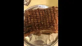 traditional  slow cooked Norwegian juleribbe (pork belly