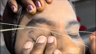 Thick to thin eyebrow threading #eyebrowtutorial