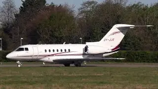 JoinJet Hawker 4000 Horizon OY-JJS Take Off at Cambridge Airport